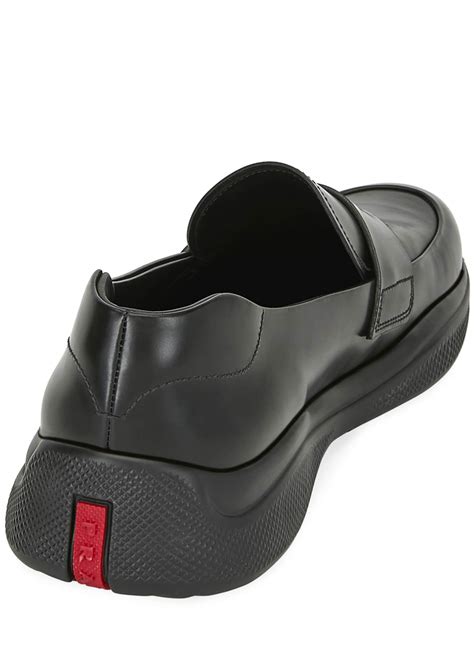 prada stretch loafer men|Prada penny loafers men's.